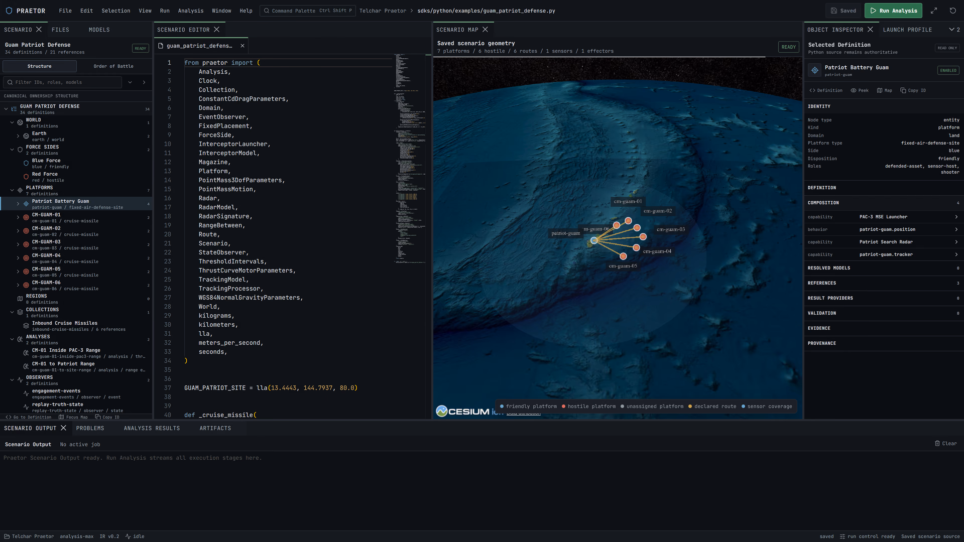 Praetor scenario engineering workspace