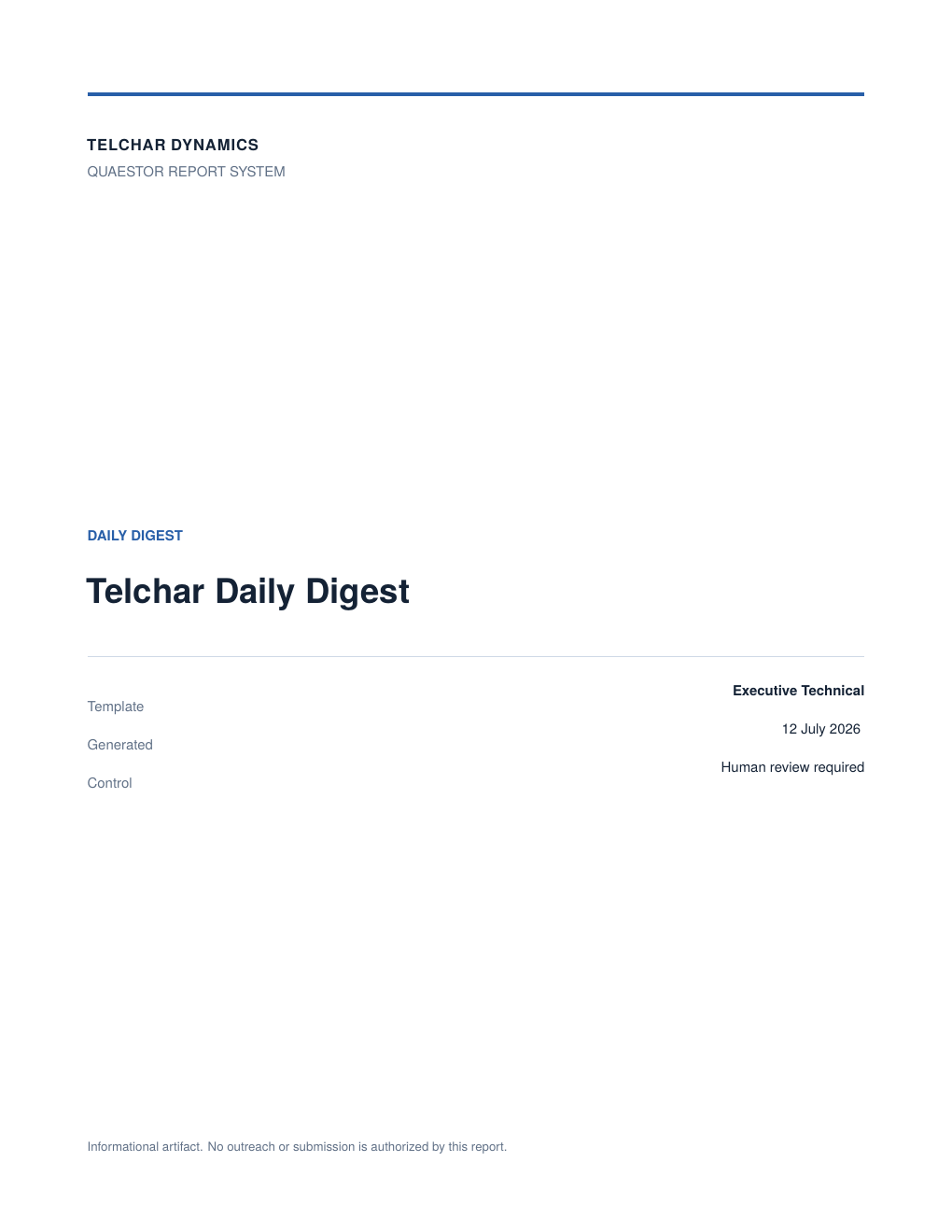 Quaestor prototype executive opportunity report